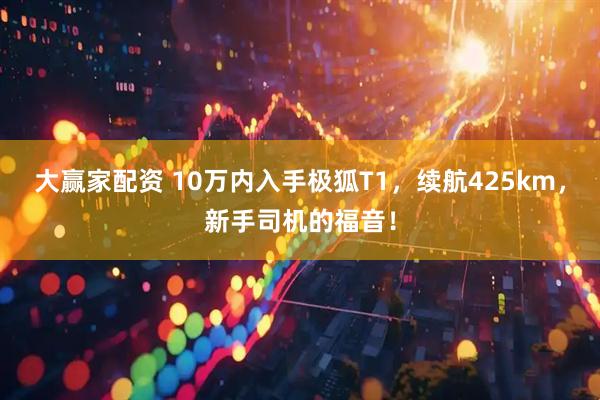 大赢家配资 10万内入手极狐T1，续航425km，新手司机的福音！